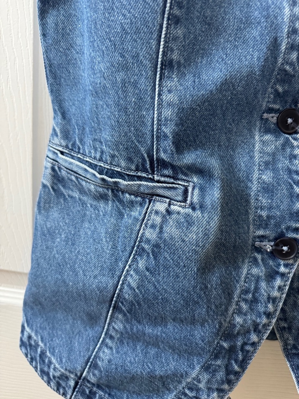 GAP Blue Denim Button-Front Vest - Picture 3 of 3
